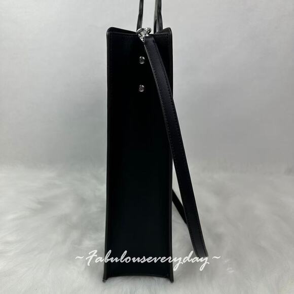 Coach Cloud Handle Tote In Coachtopia Leather/Black CT383 + Pouch/Wristlet - Picture 6 of 11